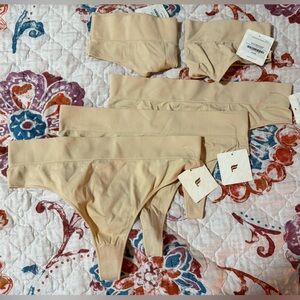 NWT Fabletics Beige Seamless High-Waisted Thongs Bundle